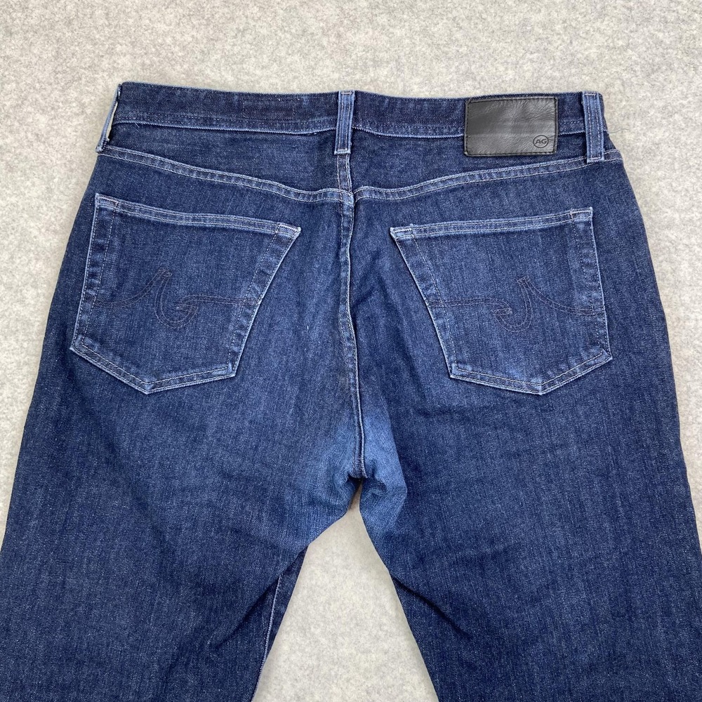 AG Adriano Goldschmied Everett Slim Straight Jeans Mens 34x22 Hemmed Dark Blue - Picture 10 of 16